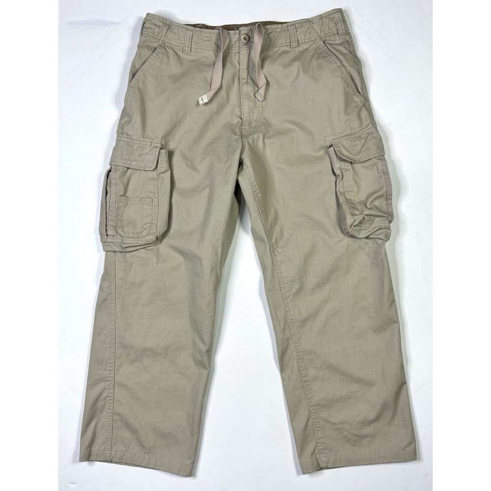 OTB Cargo Pants Mens 36x32 One Tough Brand Beige Baggy Vintage